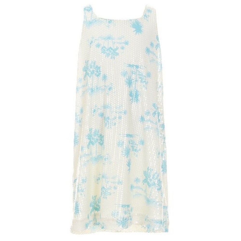 GB Girls x DANNIJO Big Girls 7-16 Palm Tree Printed Sequin Shift Dress Sz 12 New